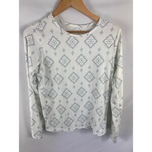 Hang Ten Snowflake Print Long Sleeve Top Size Medium